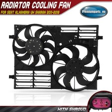 Radiator Cooling Fan with Shroud for Seat Alhambra VW Sharan 2011-2018 1.4 2.0 