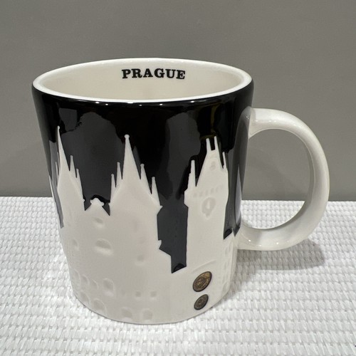 Starbucks 2011 Prague Czech Republic B/W Relief Collector Mug - Picture 1 of 24