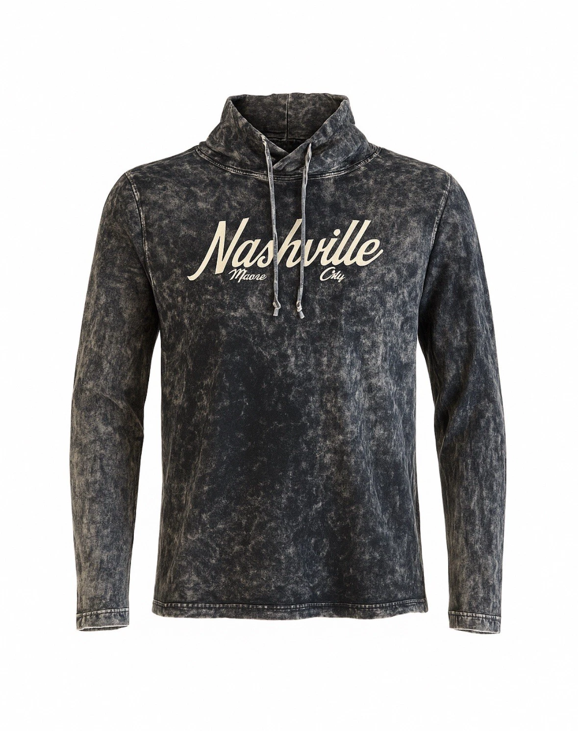MV Sport Nashville Hoodie XXL Black Acid Wash Pullover Sweatshirt Music City