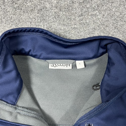 33,000ft Vest Mens Large Navy Softshell Zip Pockets Reflective Running Cycling - Picture 2 of 12