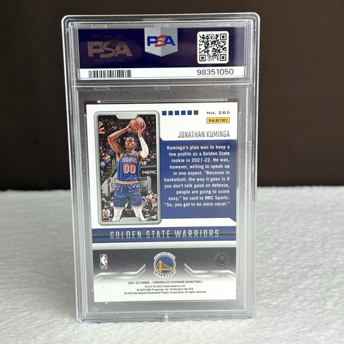 2021 Panini Chronicles Playbook NBA PSA 8 Jonathan Kuminga Warriors RC #285 - Bild 2 von 5