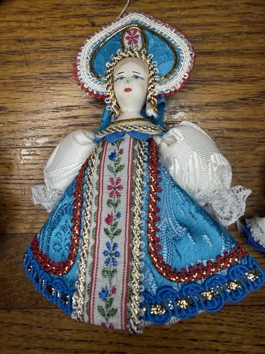 6 Muñecas Cara Porcelana URSS De Colección Arte Popular Adornos Navidad Ruso - Imagen 3 de 11