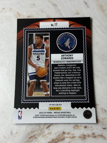 ANTHONY EDWARDS - 2023-24 PANINI MOSAIC BASKETBALL JAM MASTER GREEN PRIZM - Picture 2 of 2