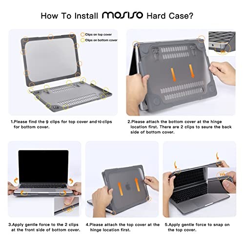 Compatible with MacBook Air 15 inch Case 2025 2024 2023 Release M4 A3241 Gray - Bild 4 von 7