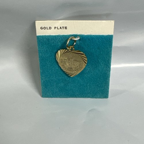 Vintage 1982 World's Fair Gold Plate Pendant NOS Heart Charm - Bild 14 von 18