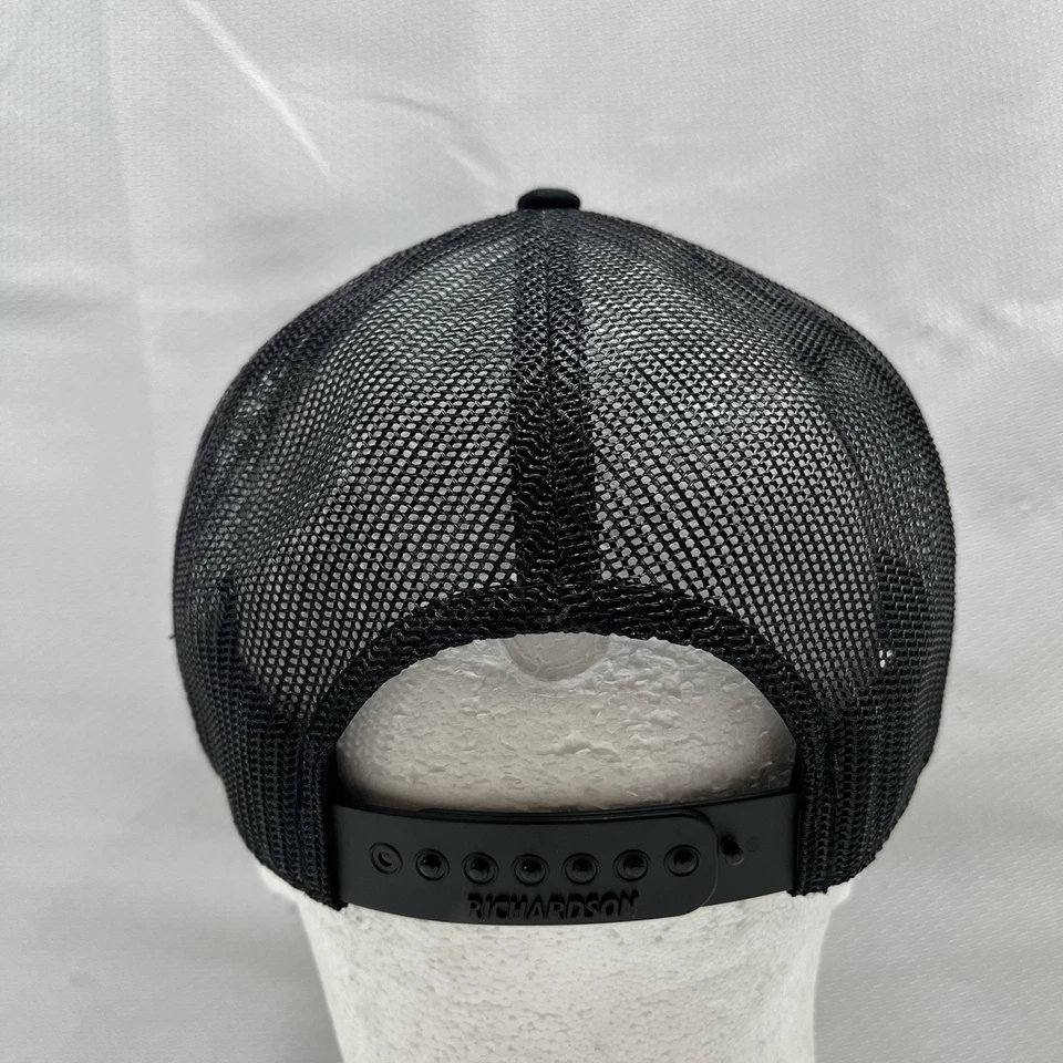 Sombrero trasero de malla a presión de mariposa hecho en banco negro talla única Richardson #112 Foto 4 de 4
