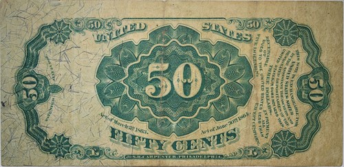 1875 50 Cents Fractional Currency XF+ EXTRA FINE Details P196 - Picture 2 of 2