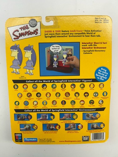 The Simpsons Sherri & Terri Interaktive Springfield Figur 2002 Serie 8 NEU Neu in OVP - Bild 2 von 5