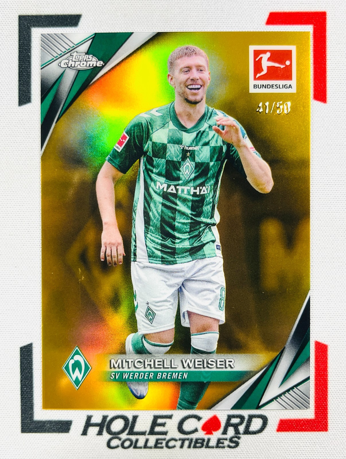 MITCHELL WEISER 2024-25 Topps Chrome Bundesliga #17 Gold Refractor 41/50 丶