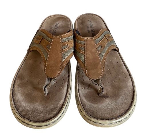 Josef Seibel Men's Flip Flops Brown Flats Casual Holiday UK 11 - Picture 1 of 10