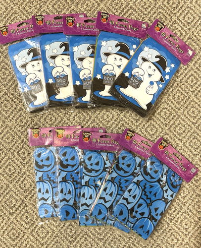 Vintage 400 Halloween Ghost & Pumpkins Paper Treat bags Paper Magic 10 pkgs - Picture 1 of 7