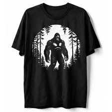 Bigfoot T-Shirt Snowy Forest Sasquatch Cryptid Hunter Believe Winter Graphic Tee