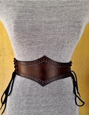 Medieval Viking Handmade Leather Corset Waist Belt Clincher Fantasy Armour