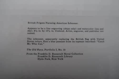 Vtg Print British Frigate American Schooner Old Navy 1 FDR Collection - Picture 5 of 6