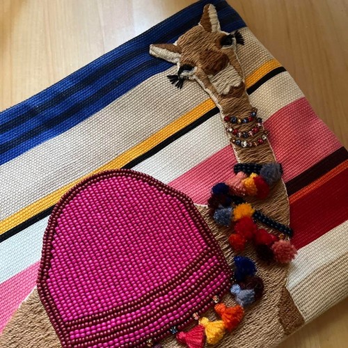 Kate Spade Spice Things Up Beaded Embellished On Purpose Camel Clutch Rare New - Picture 6 of 7