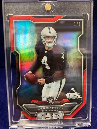 Derek Carr 1/1 2015 Bowman Chrome Die Cut 1/1 Raiders QB - Picture 1 of 2