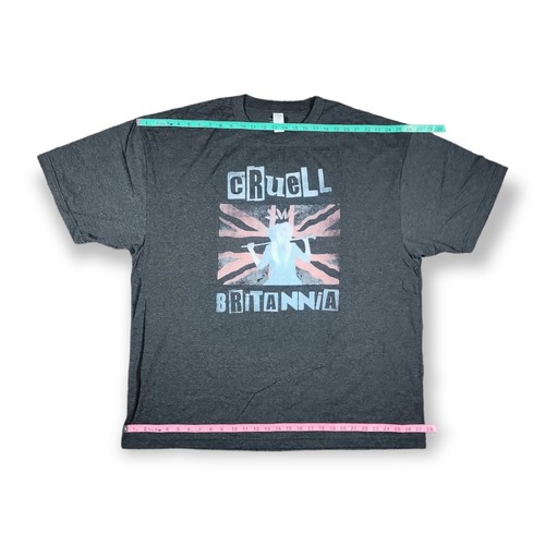 Disney Cruella UK Flag Short Sleeve Graphic Heather Gray T-Shirt Women's 3XL - Picture 4 of 8