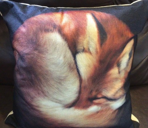 Fox Curled Up Dekokissen  - Bild 1 von 4
