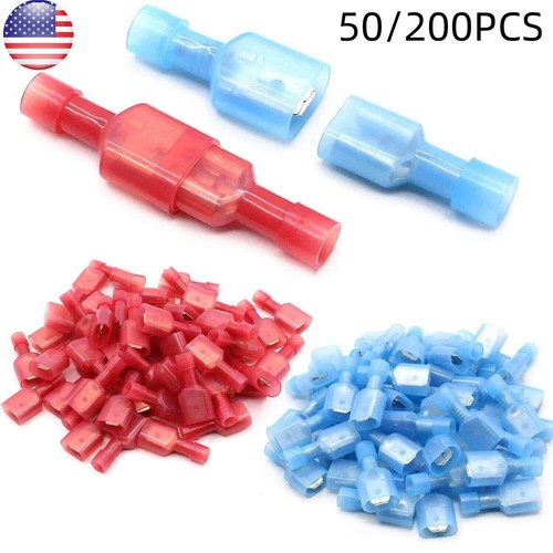 200/50x Stecker & Buchse isoliert Draht Spaten Klemmen Crimpverbinder 22-10 Stärke - Bild 1 von 21