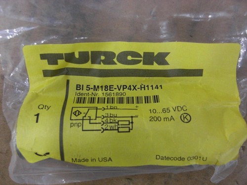 Turck Induktiver Sensor BI 5-M18E-VP4X-H1141, 1561890. M18x1 Gehäuse mit Kontermuttern    - Bild 1 von 3