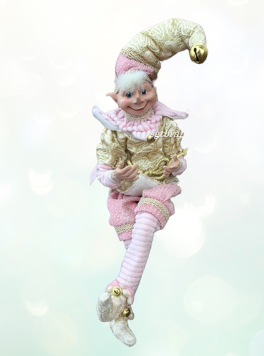 NEU MIT ETIKETT ROBERT STANLEY WEIHNACHTSELFE POSEABLE Elfe Fee PUPPEN 16" Shabby Chic Rosa - Bild 4 von 12