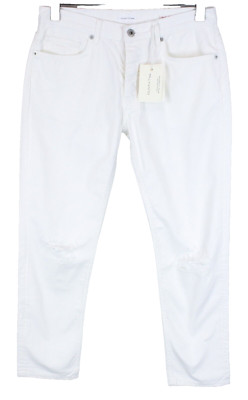 GANT Slacker ventes exceptionnelles Jeans Femme Off-White W27/L34 Denim Distressé 100% Coton
