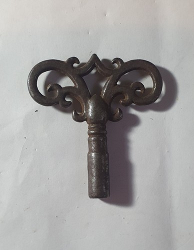 Antique Cast Iron Skeleton Key for Grandfather Clock Doors, Cabinet Doors