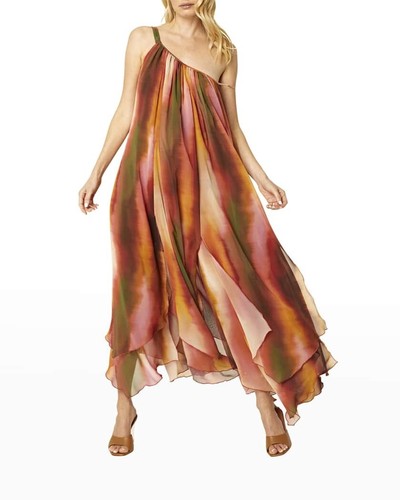 NWT $480 MISA Los Angeles Shanti One-Shoulder Ombre Boho Hawaii Maxi Dress Sz S - Picture 5 of 15