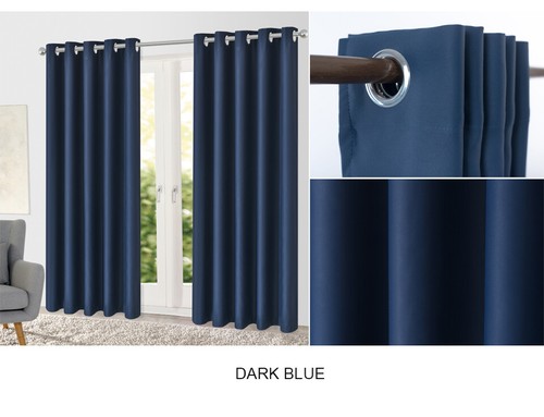 Blockout Eyelet Curtains Blackout 3 layers Woven Drapes Bedroom Thermal 1Panel - Picture 11 of 206