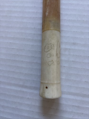 "Cepillo de caligrafía Scrimshaw con mango de hueso cepillo de crin de caballo 16"" en general" - Imagen 8 de 12