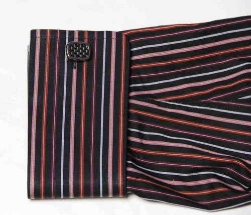 Hawes & Curtis Dress Shirt Striped French Cuffs Men's Size Slim Fit Medium - Picture 2 of 3