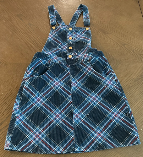 Levis Kids Girls XL Little Denim Corduroy Skirtall Medieval Blue Plaid Patriotic - Picture 6 of 7