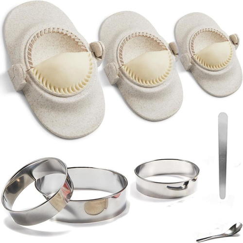 Empanada Maker Press, Multiple Size Dumpling Maker Set with Dough Cutter, Dumpl