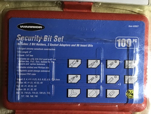 NEW Warrior 100pc Security Bit Set with Case NIB - Picture 5 of 6