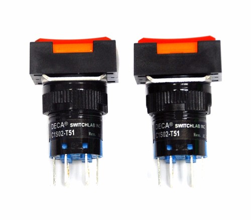 1pc DECA Socket Illuminated Push button Switch C1S02-T51 DPST Momentary 24V Lamp - Picture 4 of 5