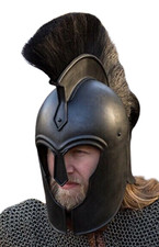 Medieval Achilles Troy helmet Steel Spartan Armor Helmet LARP Warrior Cosplay