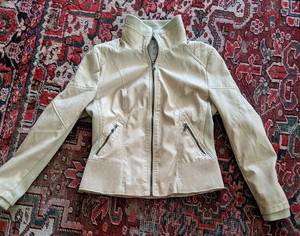 guess beige leather jacket