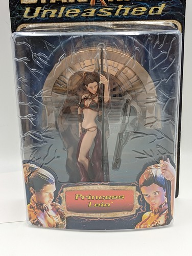MOC 2002 Hasbro Star Wars Unleashed Princess Leia Jabba's Slave 7" Action Figure - Picture 2 of 24