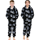 A2Z 4 Kids Girls Boys Fun Skull Print One Piece Black & White Pyjama Sets