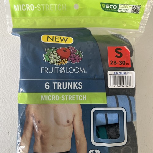 Fruit of the Loom Mens Micro Stretch Trunks 6 Pack size Small New Shorter Leg - Picture 3 of 3