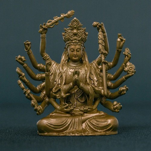 Statua Cundi Bodhisattva in ottone fatta a mano per esposizione altare e regalo consapevolezza - Foto 6 di 8