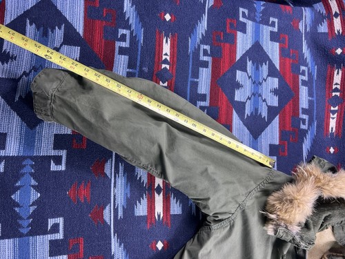 Vintage 70s M65 Fishtail Parka Jacket Coat US Army 1970 Military Fur Hood Mens S/M - Bild 14 von 21