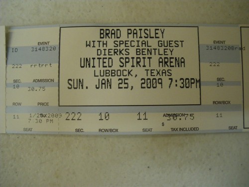 2 BRAD PAISLEY KONZERTKARTEN UNBENUTZT VINTAGE 2009 Dierks Bentley - Bild 2 von 2