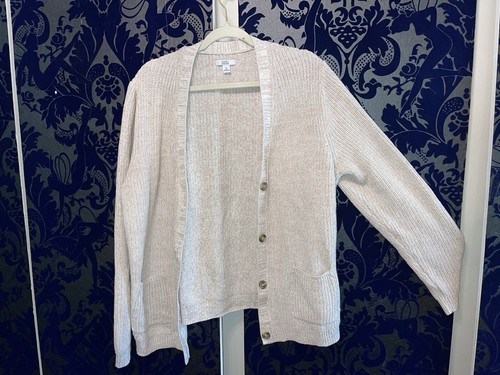 Croft & Barrow Beige Cardigan Sweater, Size XL, (HOME76)Q4