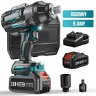 Cordless Impact Wrench 1600N.m 3/4" 1/2" Electric Power Impact Gun 5.0Ah Battery