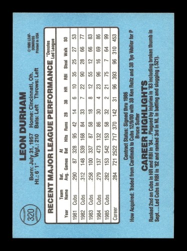 1986 Donruss 222-441 EX-MT/NM Pick From List All PICTURED cc2 - Picture 199 of 441