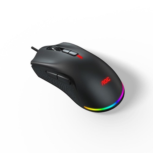 AOC Gaming Mouse GM530B, Ergonomic, USB 2.0, 16000DPI, 7 buttons, RGB, Black - 第 1/4 張圖片