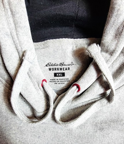 NWT XXL Eddie Bauer Workwear Men's Durable Pullover Heavy Outdoor Hoodie - Gray - Picture 8 of 22