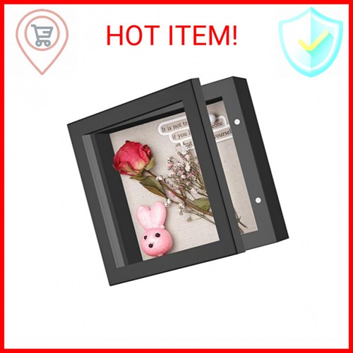 5x5 Small Shadow Box Frame with Linen Back - Sturdy Memory Display Case of Flowe