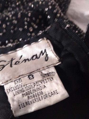 Vtg. Stenay MidCentury Style Silk Shell Beaded Formal Cocktail Midi Dress Sz 8  - Bild 7 von 19